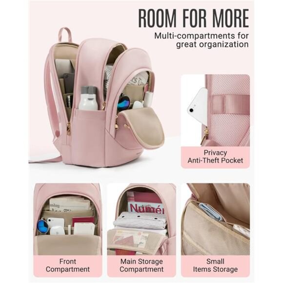 Collge Laptop Backpack, 15.6 inch Laptop Travel Backpack for women, College main image 4